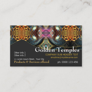Tarjeta de visita de oro del arte del templo del
