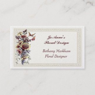 Tarjeta de visita de oro del ramo floral