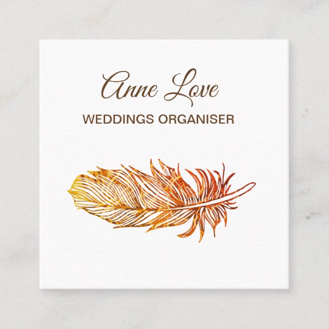 Tarjeta de visita de oro elegante del cuadrado de (Anverso)