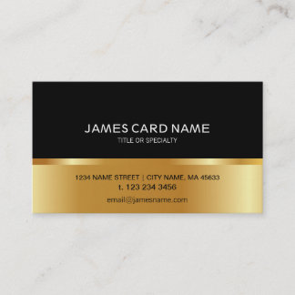 Tarjeta de visita de oro negra simple