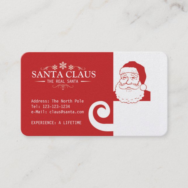 Tarjeta de visita de Papá Noel (Anverso)