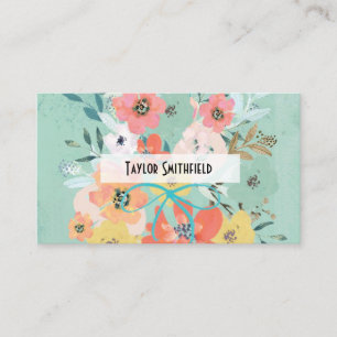 tarjeta de visita de papel de pared con motivos fl