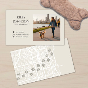Tarjeta de visita de paseador de perros urbano mod