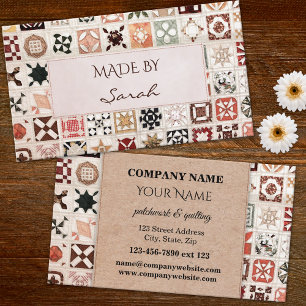 Tarjeta de visita de patchwork y acolchado