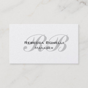 Tarjeta de visita de Pearl Monogram Script Manager
