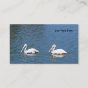 tarjeta de visita de pelícanos blancos