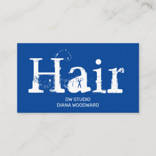Tarjeta de visita de peluquería azul
