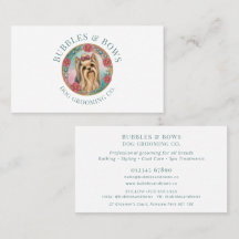 Tarjeta de visita de peluquería canina Yorkshire T
