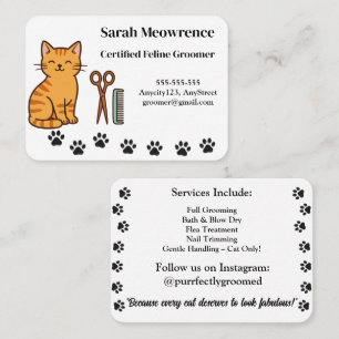 Tarjeta de visita de peluquería de gatos personali
