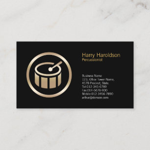 Tarjeta de visita de percusionista con icono del t