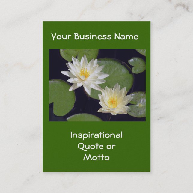 Tarjeta de visita de personalizable, Flores blanca (Anverso)