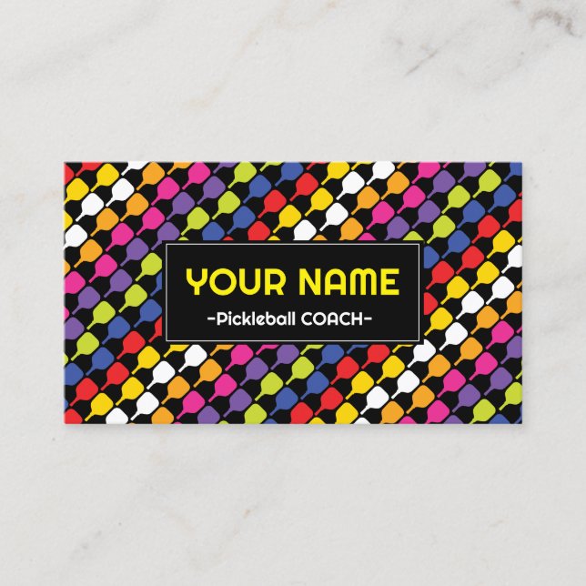 Tarjeta De Visita 💚 de personalizable ❤️ 💛 💙 palas diagonales de  (Anverso)