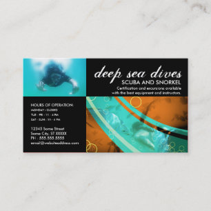 tarjeta de visita de personalizable scuba y snorke