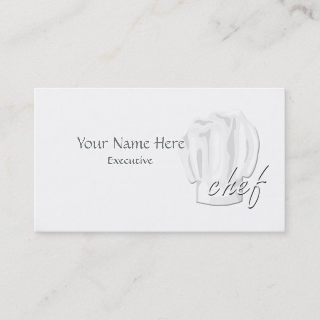 Tarjeta de visita de Personalizado del chef ejecut (Anverso)