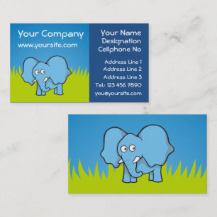 Tarjeta de visita de Personalizado Elefante Azul