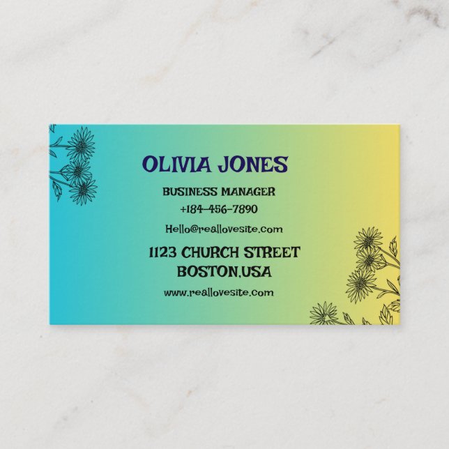 Tarjeta de visita de personalizado | Profesional y (Anverso)