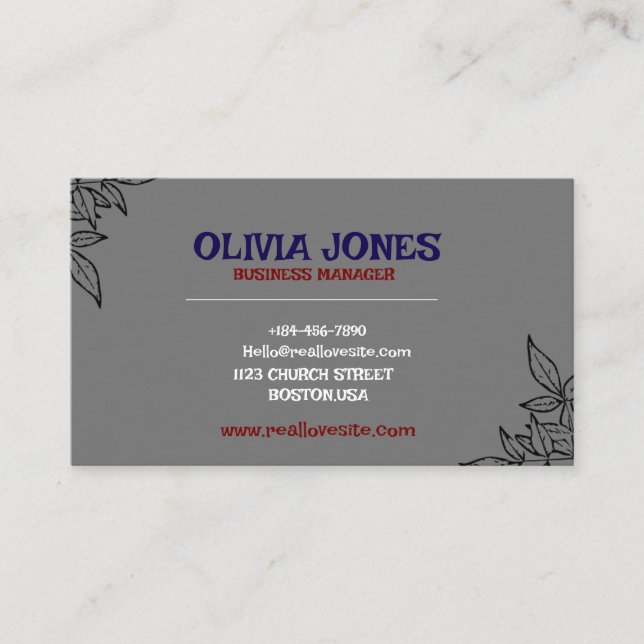 Tarjeta de visita de personalizado | Profesional y (Anverso)