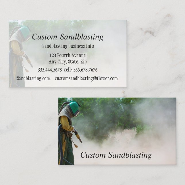 Tarjeta de visita de personalizado Sandblasting Bu (Anverso / Reverso)