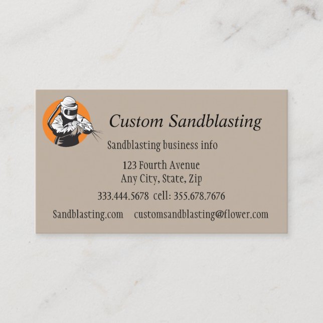 Tarjeta de visita de personalizado Sandblasting Bu (Anverso)
