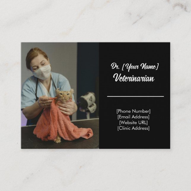 Tarjeta de visita de personalizado veterinario (Anverso)