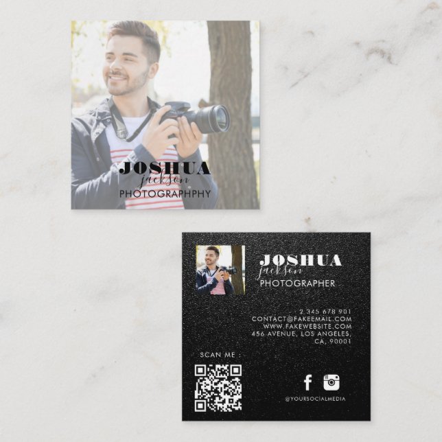 Tarjeta de visita de Photo Square (Anverso / Reverso)