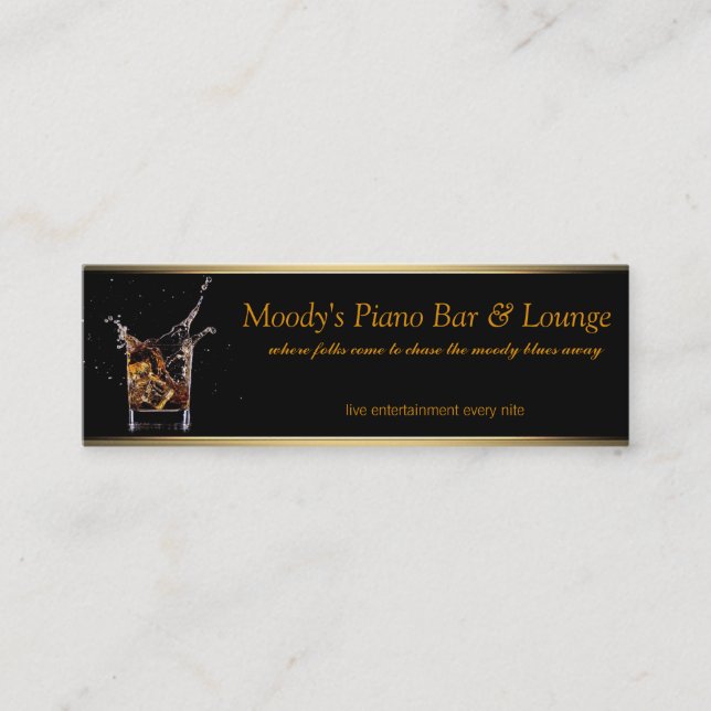 tarjeta de visita de piano bar (Anverso)