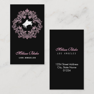 tarjeta de visita de piano blanco