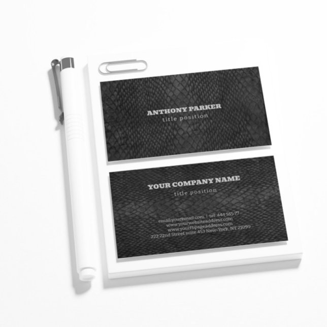 Tarjeta de visita de Piel de serpiente negro (Subido por el creador)