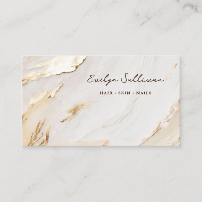 tarjeta de visita de pintura de oro beige (Anverso)