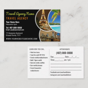 Tarjeta de visita de plantilla de agente de viajes