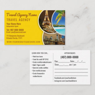 Tarjeta de visita de plantilla de agente de viajes