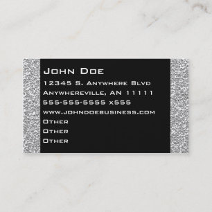 Tarjeta de visita de plata chispeante de la