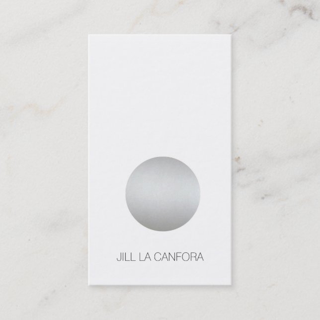 Tarjeta de visita de plata elegante del punto (Anverso)