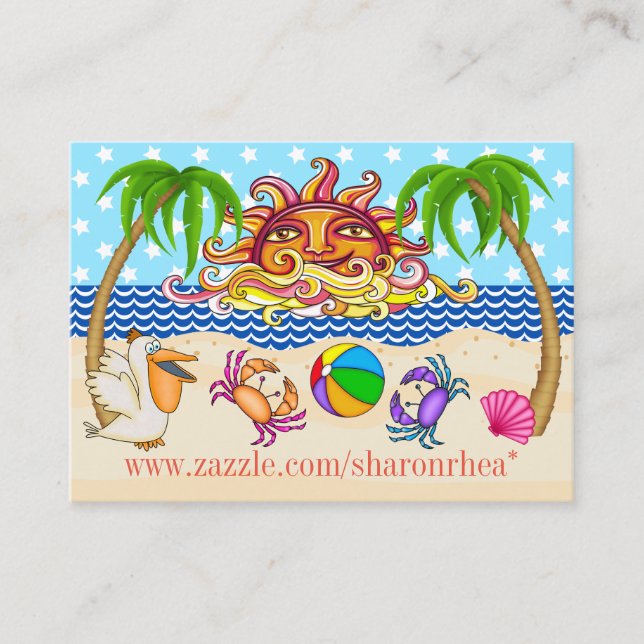 Tarjeta de visita de playa (Anverso)