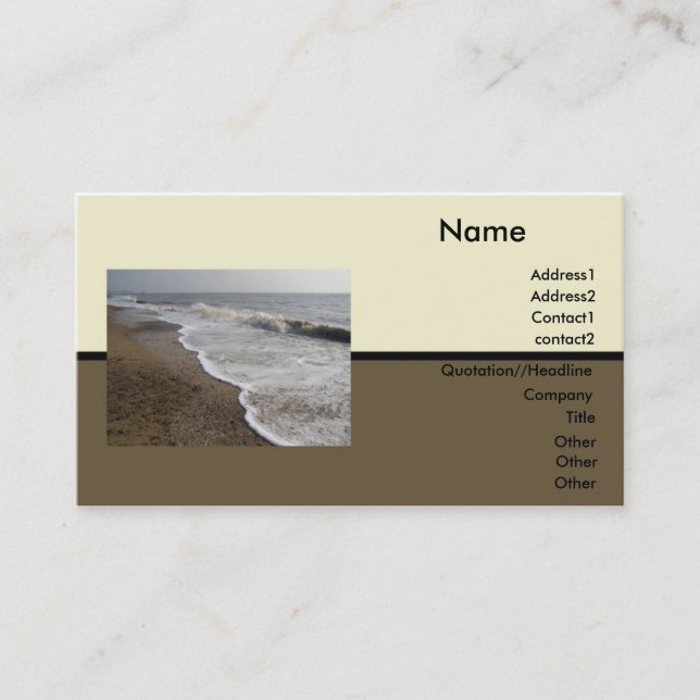 Tarjeta de visita de playa (Anverso)