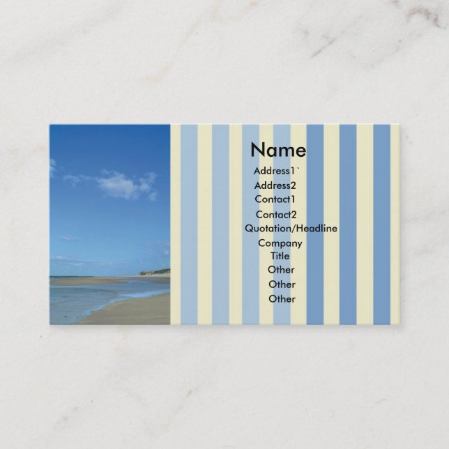Tarjeta de visita de playa (Anverso)