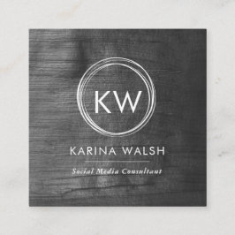 tarjeta de visita de plaza de plata negra minimali