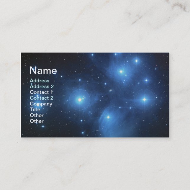 Tarjeta de visita de Pleiades (Anverso)