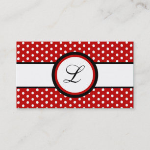 Tarjeta de visita de Polkadot Pokadot del rojo