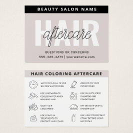 Tarjeta de visita de poscuidado para coloración de
