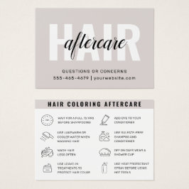 Tarjeta de visita de poscuidado para coloración de