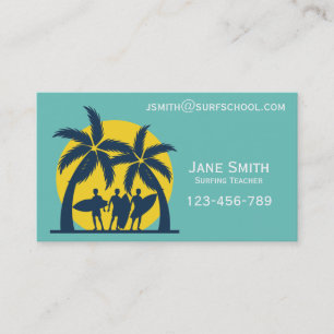 Tarjeta de visita de profesor de surf de Surf Scho