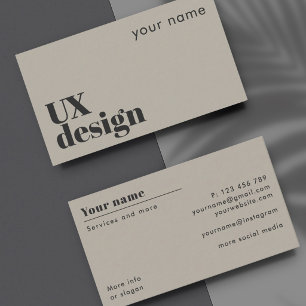 Tarjeta de visita de programación de diseño UX mod
