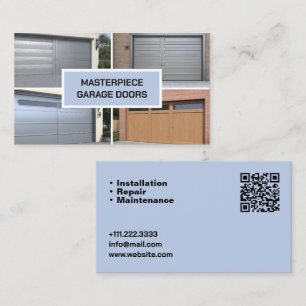 Tarjeta de visita de puerta de garaje QR