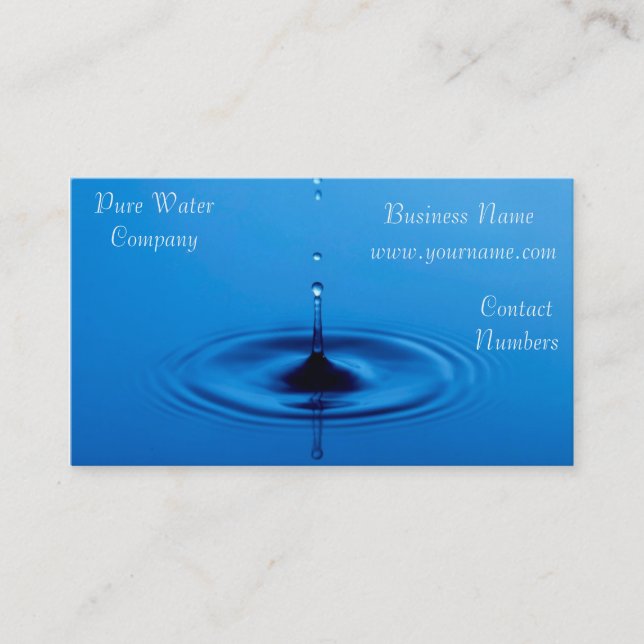 Tarjeta de visita de Pure Water (Anverso)