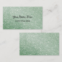 Tarjeta de visita de Purpurina verde personalizado