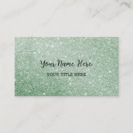 Tarjeta de visita de Purpurina verde personalizado