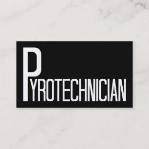 Tarjeta de visita de Pyrotécnico en blanco y negro