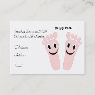 Tarjeta de visita de quiropodista Happy Feet