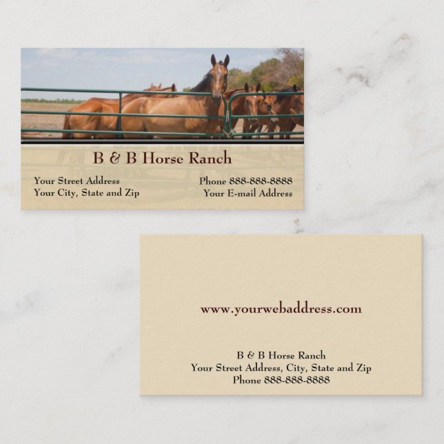 Tarjeta de visita de Rancho de Caballo (Anverso / Reverso)